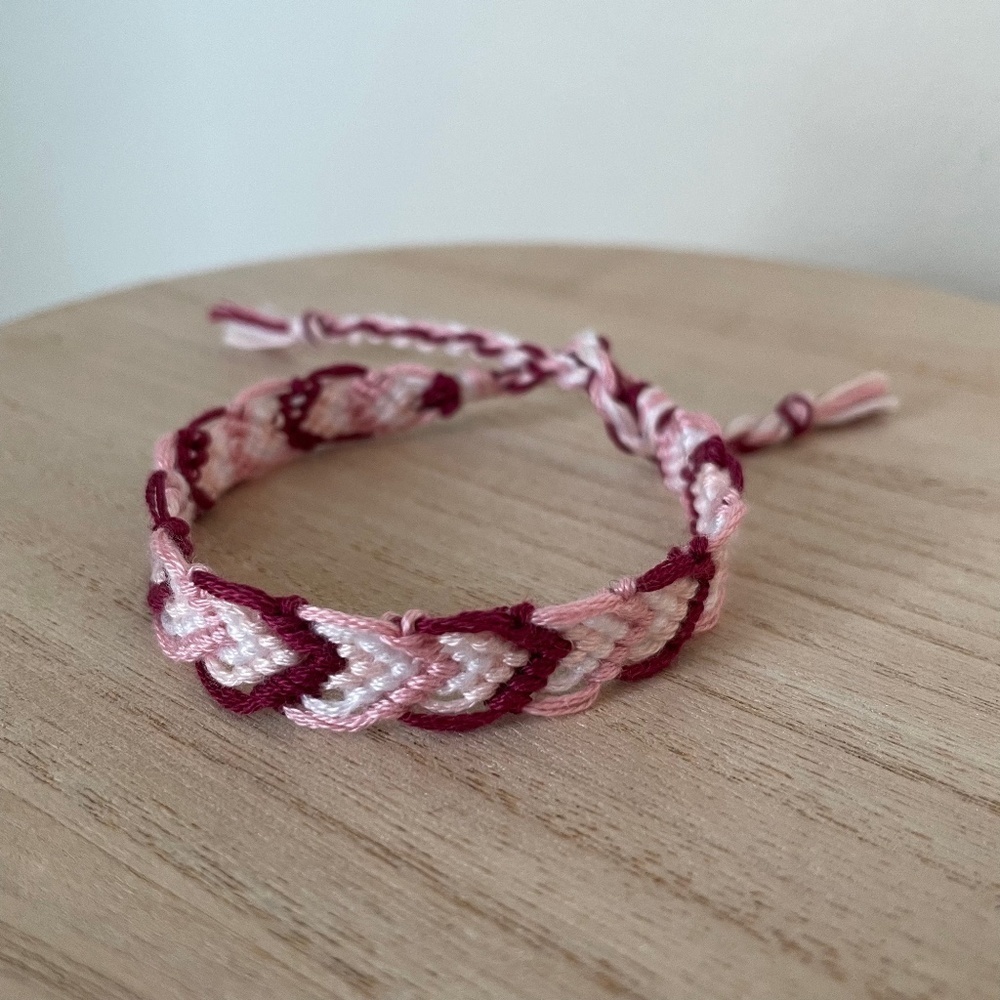 Maroon‎ Pink Woven Bracelet